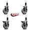 Service Caster 5'' Semi Steel Wheel Swivel 1-1/4'' Expanding Stem Caster Set 2 Brakes, 4PK SCC-EX20S515-SSR-2-PLB-2-114 - alternate 2